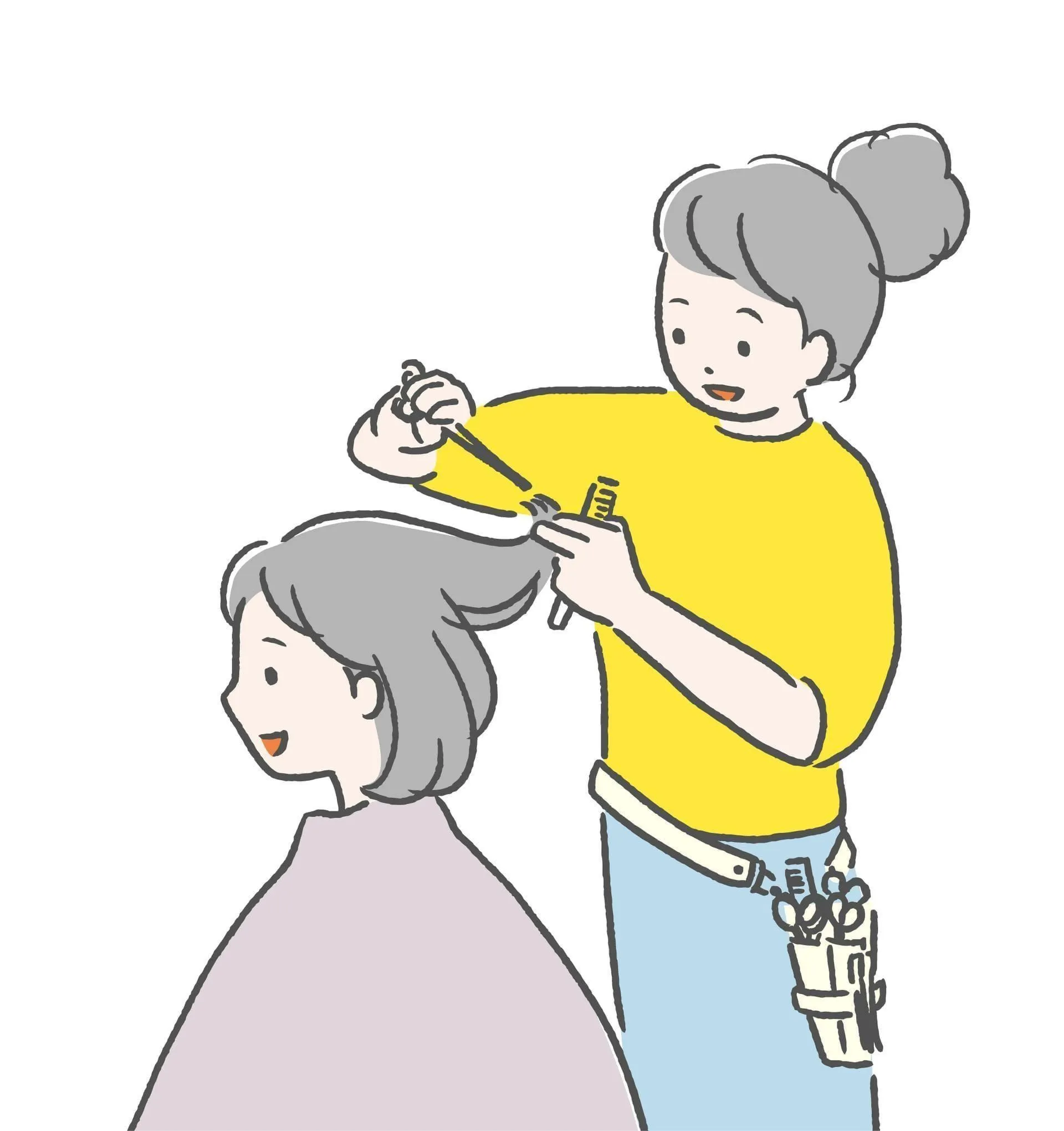 コスタヘアー求人 スタイリストが施術中のサロン風景